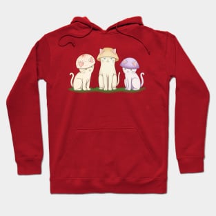 3 mushrooms cats Hoodie